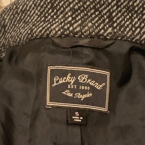 Lucky Brand Drape Wool Blend Herringbone Jacket Size Small - Picture 6 of 6